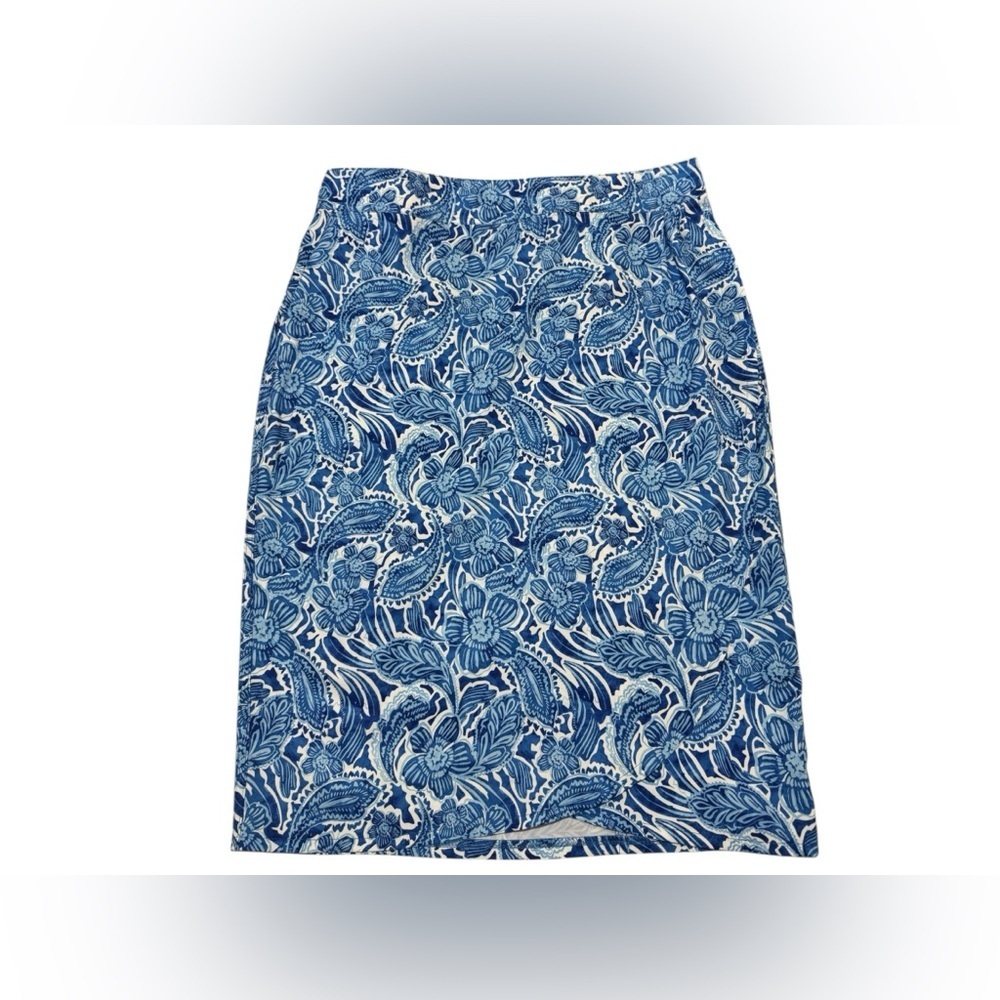 RipSkirt Hawaii Floral Print Skirt Beach Cover Up Lightweight Blue White L - Picture 2 of 5